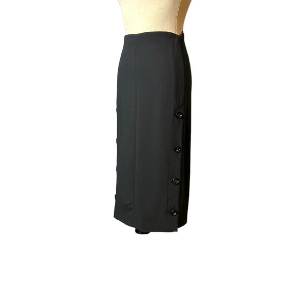 JOSEPH black doble button pencil midi skirt size 40 - US 8 - Picture 7 of 16